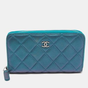 Chanel Metallic Blue Quilted Leather Classic Zip Wallet, Wallets & Money Clips - Luxury Closet catalog