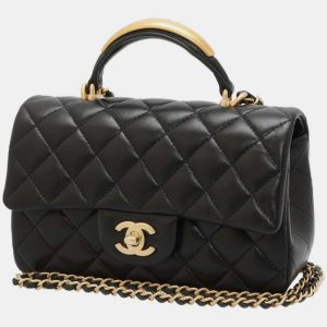 Chanel Black Lambskin Top Handle Mini Flap Bag, Shoulder Bags - Luxury Closet catalog