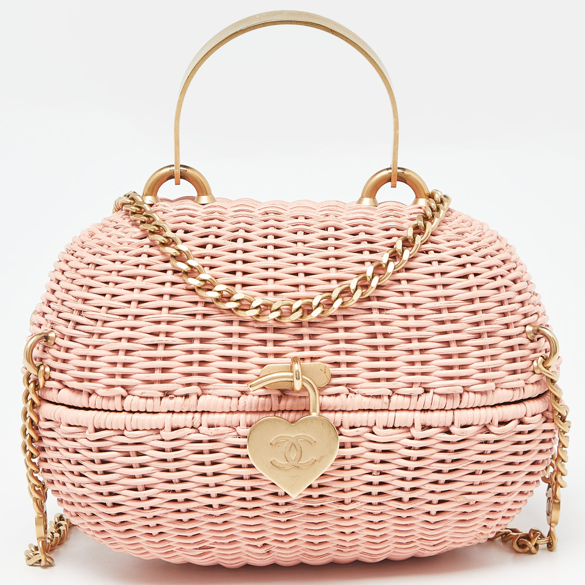 Chanel Pink Wicker Oval Locket Basket Chain Bag, Satchels - Luxury Closet catalog