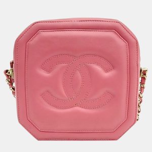 Chanel Pink Leather Chain Crossbody Bag, Handbags - Luxury Closet catalog