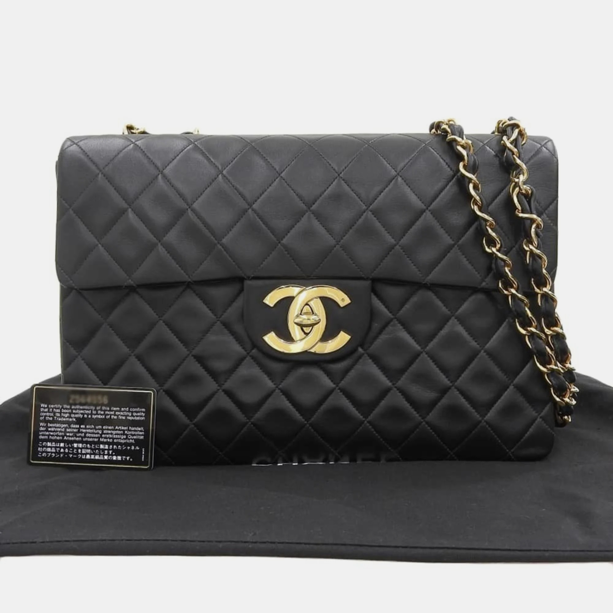 Chanel Black Jumbo XL Classic Single Flap Bag, Shoulder Bags - Luxury Closet catalog