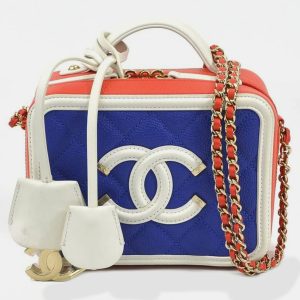 Chanel Multicolor Leather CC Filigree Vanity Case, Handbags - Luxury Closet catalog