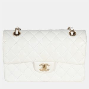 Chanel White Quilted Caviar Small Classic Double Flap Bag, Shoulder Bags - Luxury Closet catalog