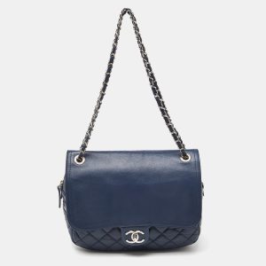 Chanel Blue Quilted Aged Leather Flap Shoulder Bag, Shoulder Bags - Luxury Closet catalog
