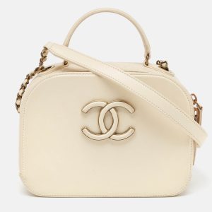 Chanel Off White Quilted Leather Coco Curve Vanity Case Bag, Shoulder Bags - Luxury Closet catalog