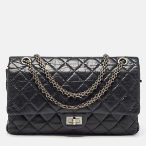 Chanel Black Quilted Aged Leather Reissue 2.55 Classic 226 Flap Bag, Shoulder Bags - Luxury Closet catalog