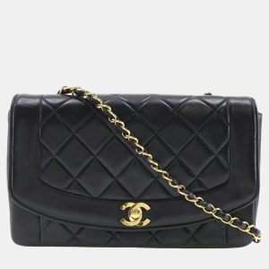 Chanel Black Leather Medium Vintage Diana Shoulder Bag, Shoulder Bags - Luxury Closet catalog