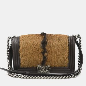 Chanel Brown Leather and Goat Hair Celtic Boy Bag, Shoulder Bags - Luxury Closet catalog