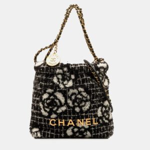 Chanel Black Cotton Camellia Chanel 22 Hobo Bag, Shoulder Bags - Luxury Closet catalog