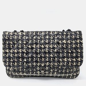 Chanel Black/Ivory Patterned Leather Chain Shoulder Bag, Shoulder Bags - Luxury Closet catalog