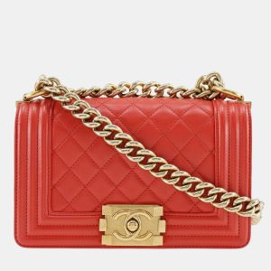 Chanel Red Leather Small Boy Shoulder Bag, Shoulder Bags - Luxury Closet catalog