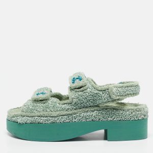 Chanel Green Fabric and Nylon Dad Slingback Sandals Size 38, Sandals - Luxury Closet catalog