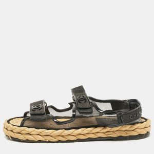 Chanel Black Mesh and Patent Leather Espadrille Dad Sandals Size 42, Sandals - Luxury Closet catalog