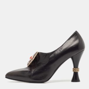 Chanel Black Leather Embellished Pumps Size 37, Pumps - Luxury Closet catalog