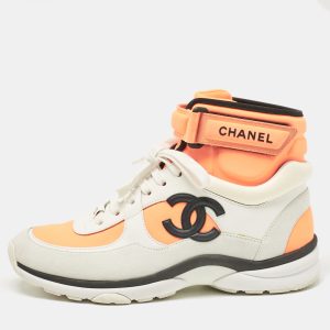 Chanel Tricolor Suede and Nylon CC High Top Sneakers Size 37.5, Athletic Shoes & Sneakers - Luxury Closet catalog