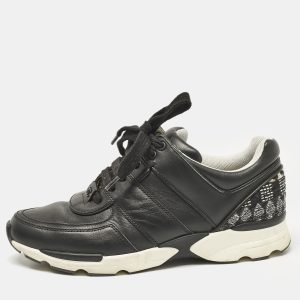 Chanel Black Leather Lace Up Sneakers Size 37.5, Athletic Shoes & Sneakers - Luxury Closet catalog