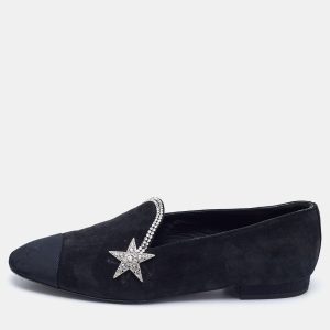Chanel Black Canvas and Suede Star and Crystal Embellished Ballet Flats Size 36.5, Flats - Luxury Closet catalog