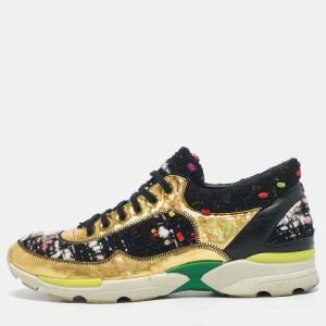 Chanel Multicolor Tweed and Leather Lace Up Sneakers Size 38, Athletic Shoes & Sneakers - Luxury Closet catalog