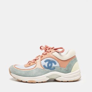 Chanel Multicolor Nylon And Leather CC Logo Lace Up Sneakers Size 35, Athletic Shoes & Sneakers - Luxury Closet catalog