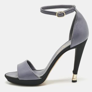 Chanel Light Blue Leather CC Ankle Strap Sandals Size 40, Sandals - Luxury Closet catalog