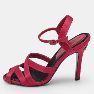 Chanel Pink Satin CC Ankle Strap Sandals Size 35, Sandals - Luxury Closet catalog