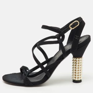 Chanel Black Fabric CC Criss Cross Strappy Sandals Size 39, Sandals - Luxury Closet catalog