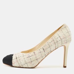 Chanel Multicolor Tweed and Leather CC Cap Toe Pumps Size 39, Pumps - Luxury Closet catalog