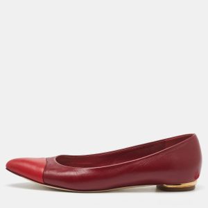 Chanel Red Leather Pointed Cap Toe Ballet Flats Size 39, Flats - Luxury Closet catalog