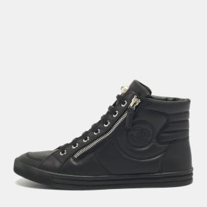 Chanel Black Leather and Rubber High Top Sneakers Size 38, Athletic Shoes & Sneakers - Luxury Closet catalog