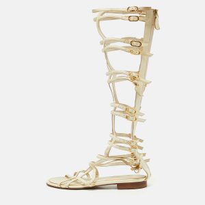 Chanel Cream Leather Gladiator Flat Sandals Size 37, Sandals - Luxury Closet catalog