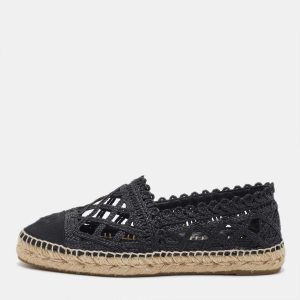 Chanel Black Woven Raffia and Canvas CC Cap Toe Espadrille Flats Size 39, Flats - Luxury Closet catalog