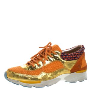 Chanel Multicolor Tweed, Suede and Metallic Leather Lace Up Sneakers Size 37, Athletic Shoes & Sneakers - Luxury Closet catalog