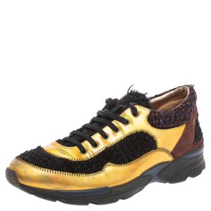 Chanel Multicolor Tweed, Suede and Metallic Leather Lace Up Sneakers Size 38, Athletic Shoes & Sneakers - Luxury Closet catalog