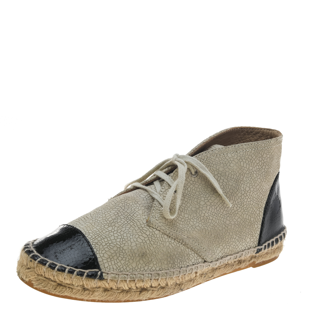 Chanel Beige/Black Patent And Leather Cap Toe Espadrille High Top Sneakers Size 39, Athletic Shoes & Sneakers - Luxury Closet catalog