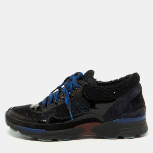 Chanel Black/Blue Tweed and Patent Leather CC Low Top Sneakers Size 39, Athletic Shoes & Sneakers - Luxury Closet catalog