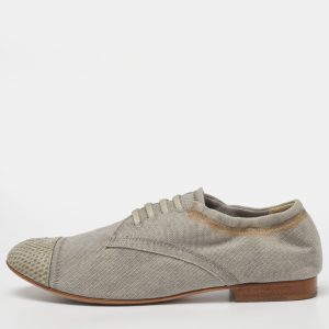 Chanel Grey Canvas and CC Snakeskin Cap Toe Slip On Derby Size 36, Shoes - Luxury Closet catalog