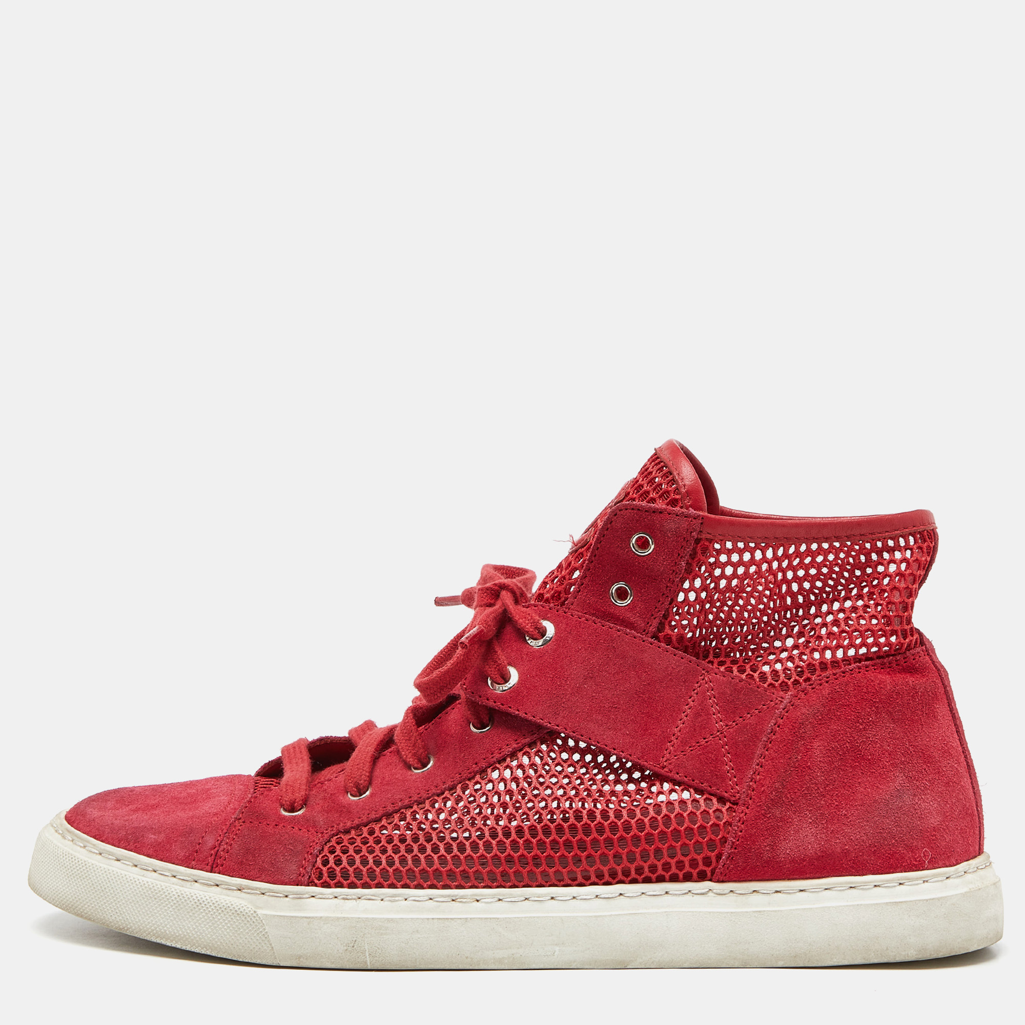 Chanel Red Suede and Mesh High Top Sneakers Size 41.5, Athletic Shoes & Sneakers - Luxury Closet catalog