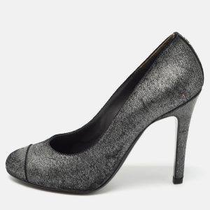 Chanel Grey Texture Suede Cap Toe Pumps Size 37, Pumps - Luxury Closet catalog