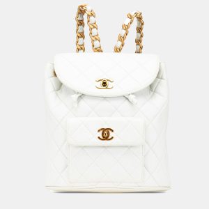 Chanel White Medium Quilted Lambskin Duma Backpack, Backpacks - Luxury Closet catalog