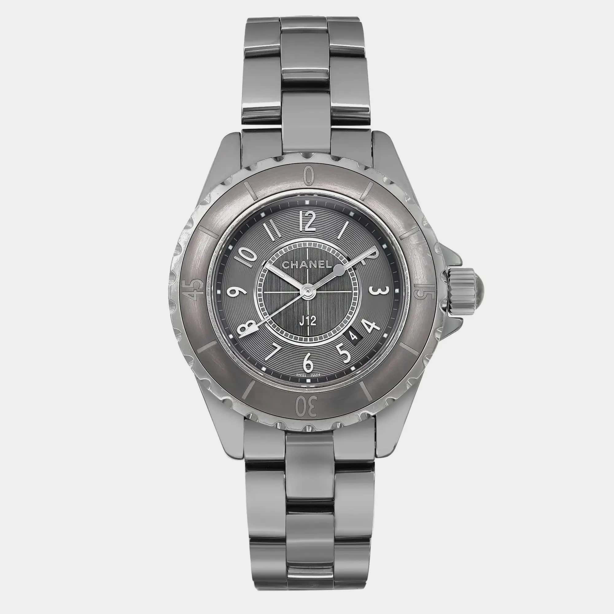 Chanel Grey Titanium J12 H2978 Quartz Women's Wristwatch 33 mm, Watches - Luxury Closet catalog