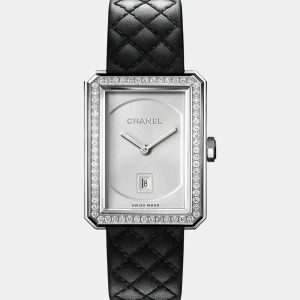 Chanel Silver 18k White Gold Boy-Friend H6677 Quartz Women's Wristwatch 26.7 mm x 34.6 mm, Watches - Luxury Closet catalog
