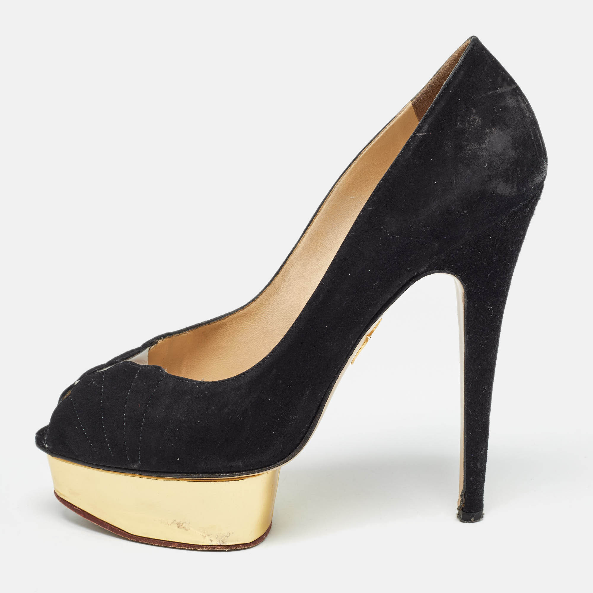 Charlotte Olympia Black Suede Platform Pumps Size 40, Pumps - Luxury Closet catalog