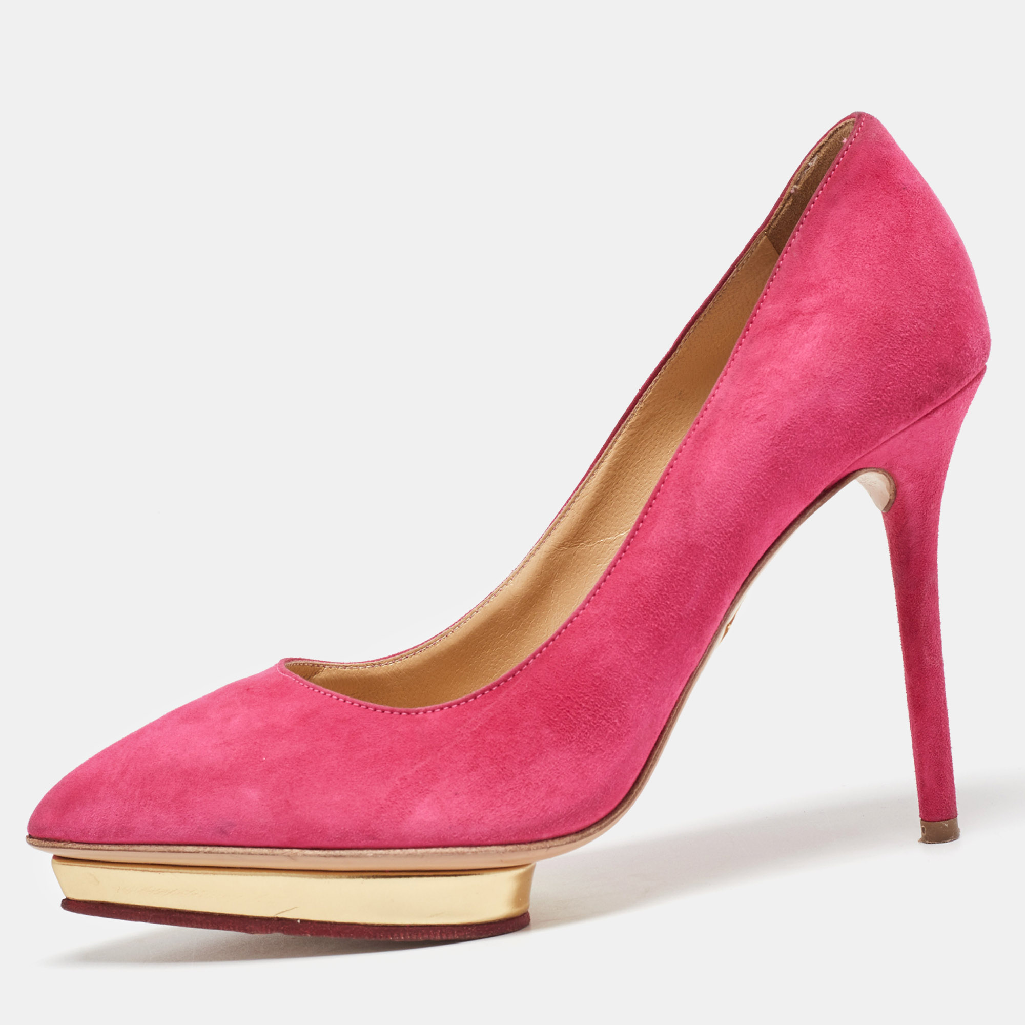 Charlotte Olympia Pink Suede Platform Pumps Size 36, Pumps - Luxury Closet catalog