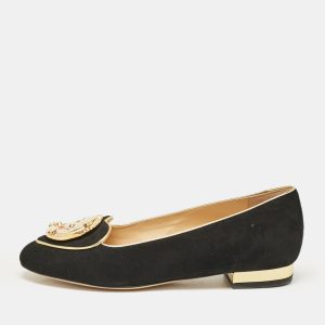 Charlotte Olympia Black Suede Eclipse Ballet Flats Size 35, Flats - Luxury Closet catalog