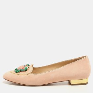 Charlotte Olympia Peach Suede Birthday Zodiac Cancer Ballet Flats Size 40, Flats - Luxury Closet catalog