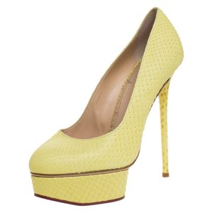 Charlotte Olympia Yellow Python Priscilla Platform Pumps Size 38, Pumps - Luxury Closet catalog