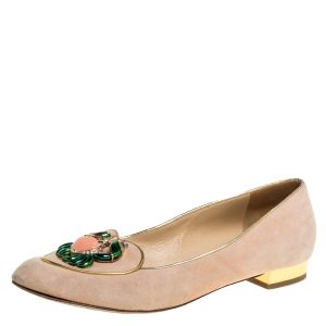 Charlotte Olympia Peach Suede Birthday Zodiac Cancer Ballet Flats Size 40, Flats - Luxury Closet catalog