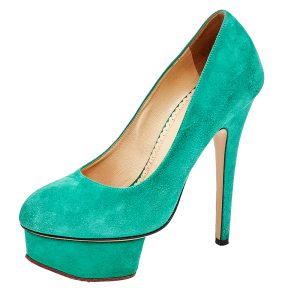 Charlotte Olympia Green Suede Dolly Platform Pumps Size 35, Pumps - Luxury Closet catalog