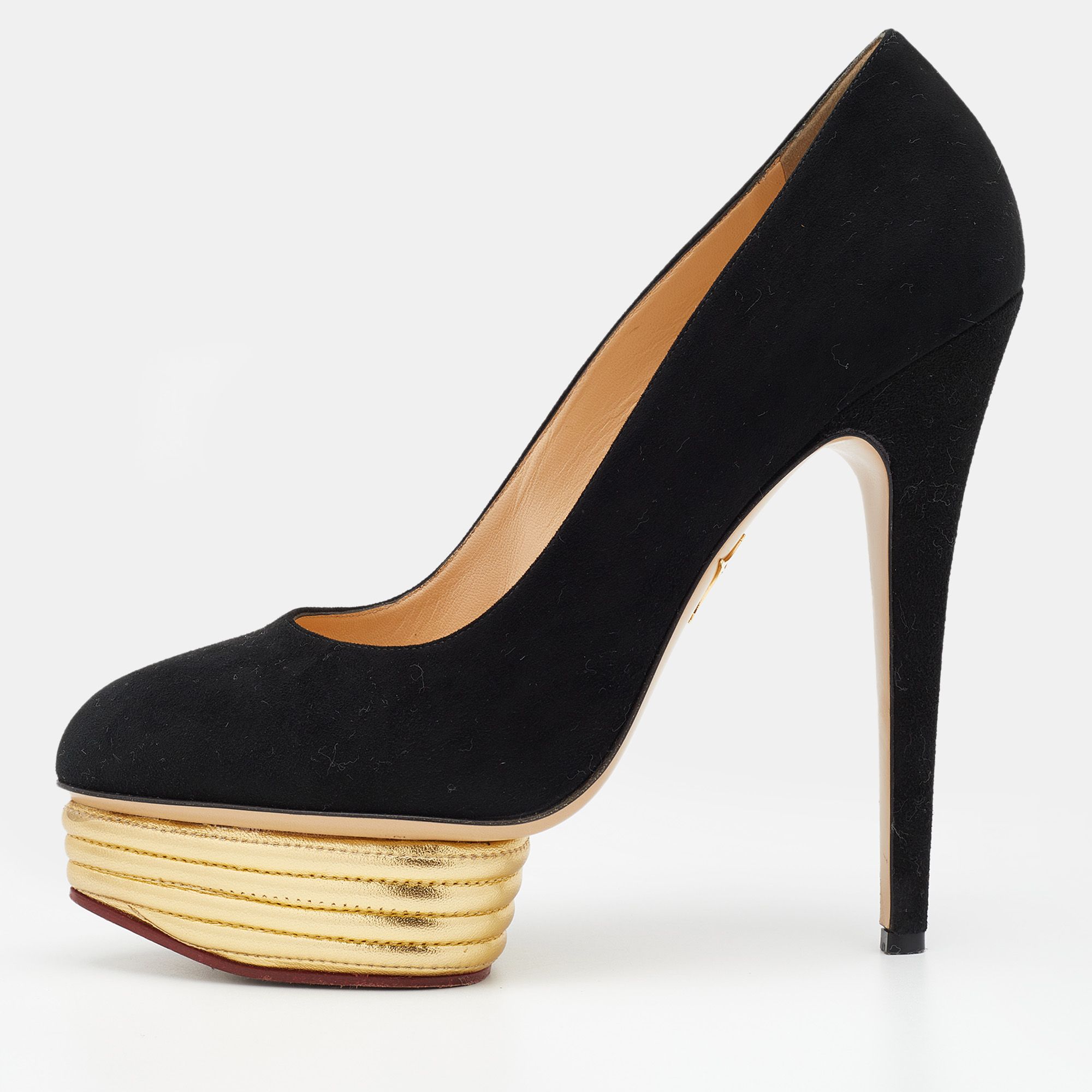 Charlotte Olympia Black Suede Dolly Platform Pumps Size 41, Pumps - Luxury Closet catalog