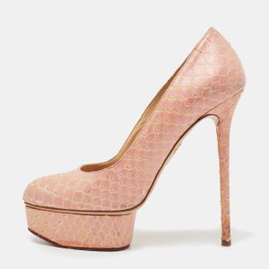 Charlotte Olympia Pink Python Priscilla Platform Pumps Size 37, Pumps - Luxury Closet catalog